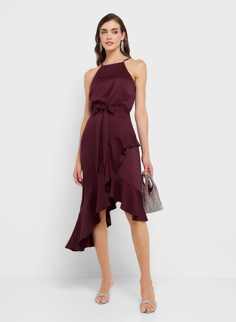 Style Cheat Ruffled Midi Dress