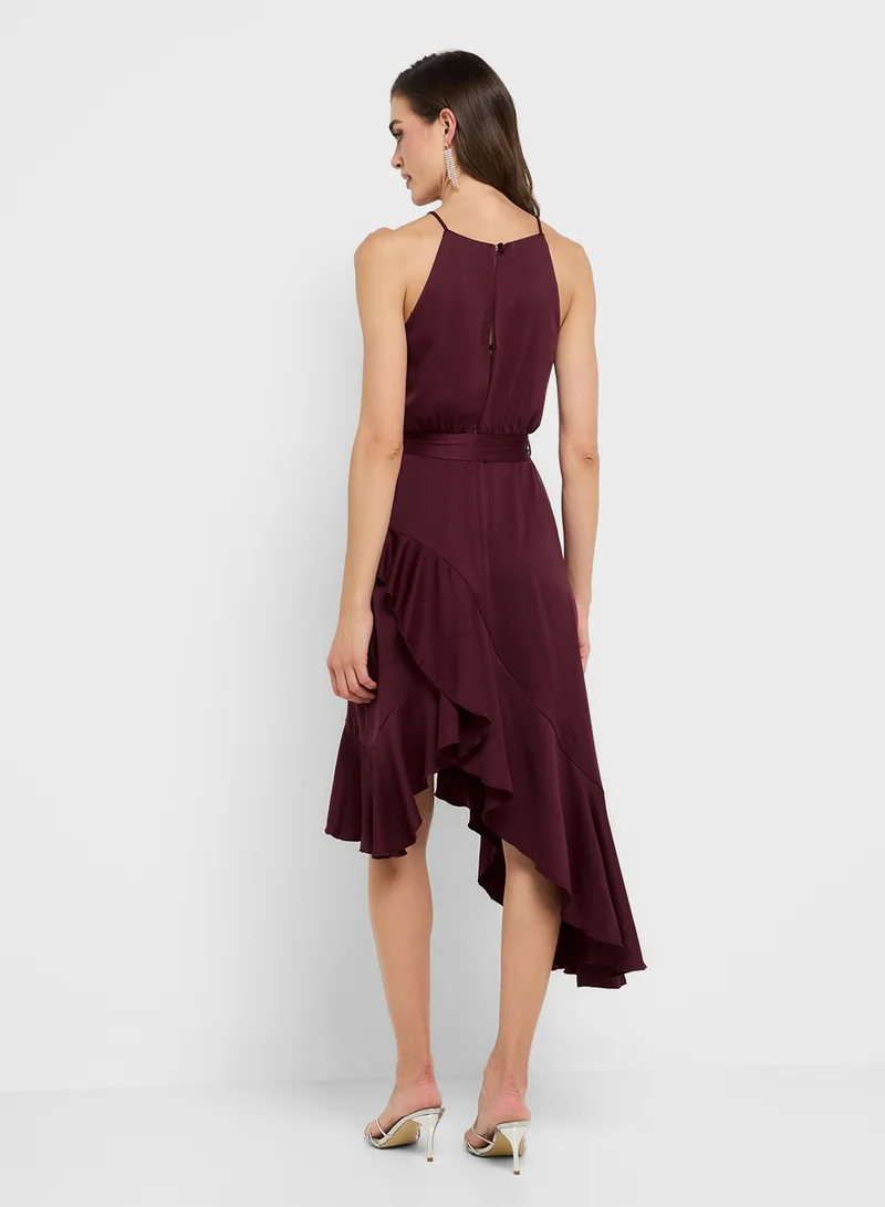 Style Cheat Ruffled Midi Dress