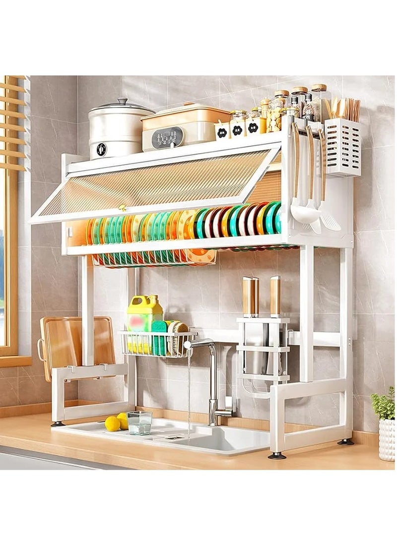 DubaiGallery رف خزائن الأطباق في المطبخ مضاد للغبار مع غطاء منظم للمطبخ - Image 2