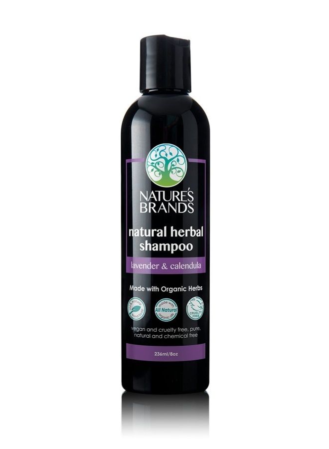 Nature's Brands Natural Shampoo by Herbal Choice Mari (Lavender & Calendula, 8 Fl Oz Bottle) - Made with Organic Ingredients - No Toxic Synthetic Chemicals - Image 1