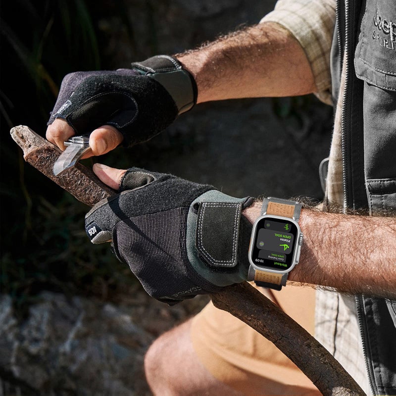 SUNFWR Compatible with Apple Watch Band 42mm 44mm 45mm 49mm 38mm 40mm 41mm, Rugged Replacement Velcro Strap With Three Buckle Loop Design Tough Nylon Band For iWatch Ultra Series 9/8/7/6/5/4/3/2/1/SE - Image 5