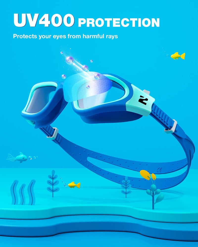 ZIONOR Kids Swim Goggles, G1MINI SE Anti-fog Swimming Goggles for Kid Child 6-14 - Image 2
