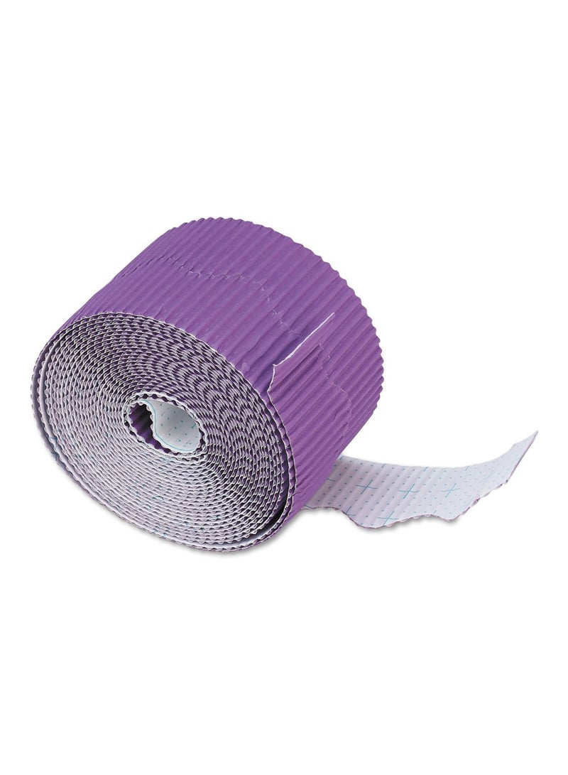 Maxi 1-Piece Corrugated Scalloped Borderette Border For School Displays, Classroom Decorations and Bulletin Boards Tape Violet - Image 2