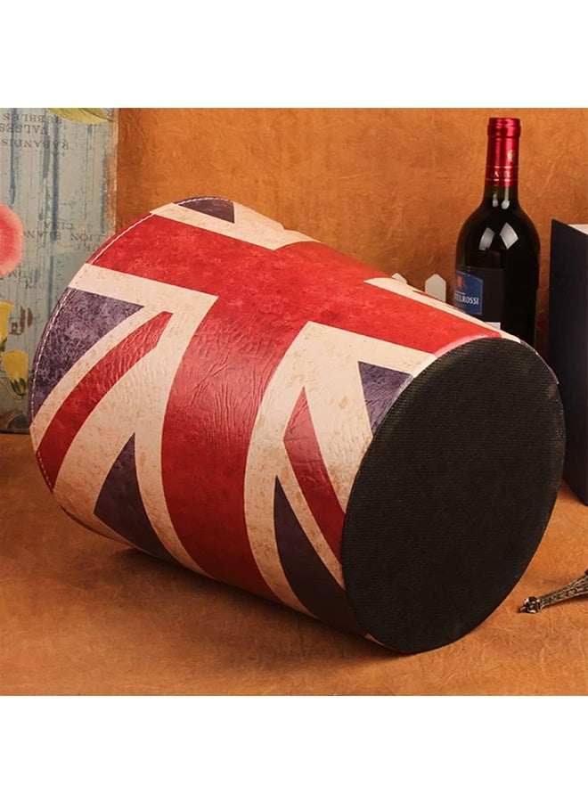 JCB CHIC Vintage Leather Trash Can, Retro Trash Can, PU Leather Waste Basket, Waste Can Wastebin Dustbin Garbage Bin for Bathroom Bedroom Office  - Image 3
