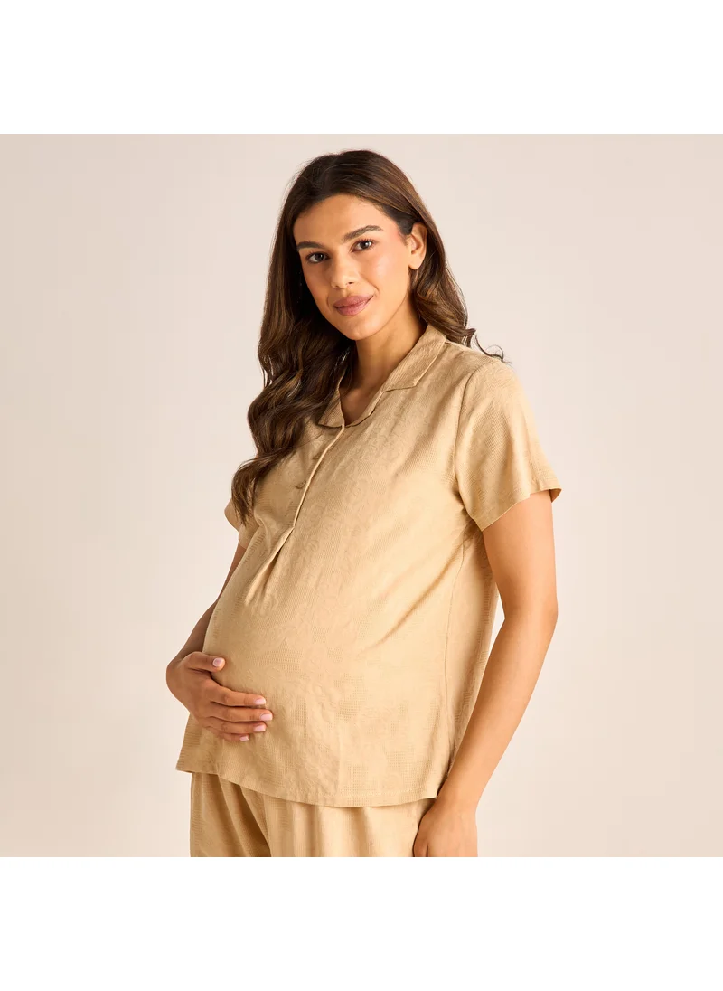 سبلاش فيڤ Textured Maternity Shirt and Pyjama Set