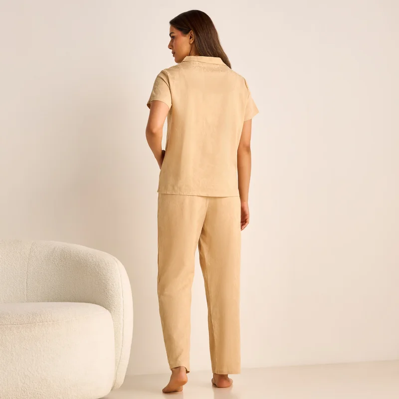 Splash FAV Textured Maternity Shirt and Pyjama Set