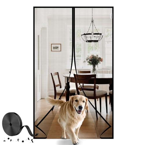HADOR Magnetic Screen Door Mesh with Super Strong Magnets Fit Door Size 36" X 96", Mesh Size 38" X 97" Heavy Duty Door Net Screen for Sliding, French, Single and Patio Doors - Image 1