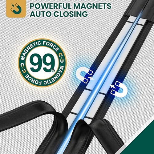 HADOR Magnetic Screen Door Mesh with Super Strong Magnets Fit Door Size 36" X 96", Mesh Size 38" X 97" Heavy Duty Door Net Screen for Sliding, French, Single and Patio Doors - Image 3
