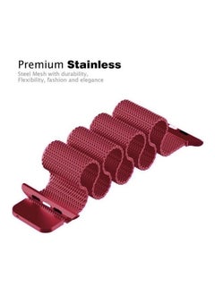 NIBEMINENT Milanese Loop Magnetic Band For Apple Watch Series 6/SE/5/4 40mm 3/2/1 38mm Tea Red  - Image 5