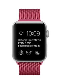 NIBEMINENT Milanese Loop Magnetic Band For Apple Watch Series 6/SE/5/4 40mm 3/2/1 38mm Tea Red  - Image 2