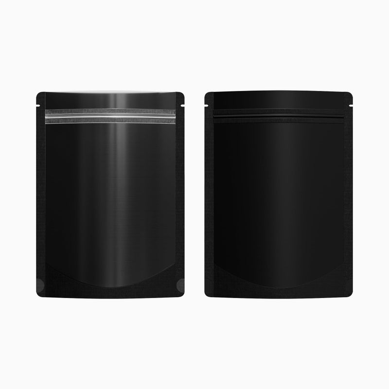 QQ Studio Pack of 100 Translucent Front Matte Black Poly Plastic Resealable Bags 84oz 6 x 9 Black StandUp Pouch