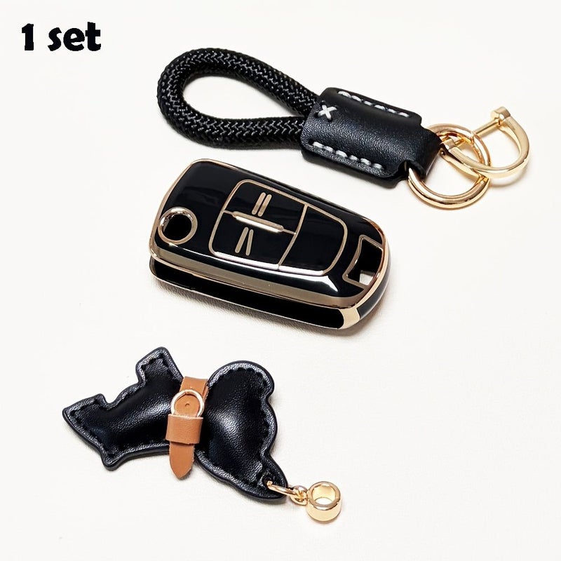 TPU Car Key Cover Fit For Opel Vauxhall Corsa Astra Vectra Signum Flip Folding Key Case With Keychain Red 3 Pieces - Image 1