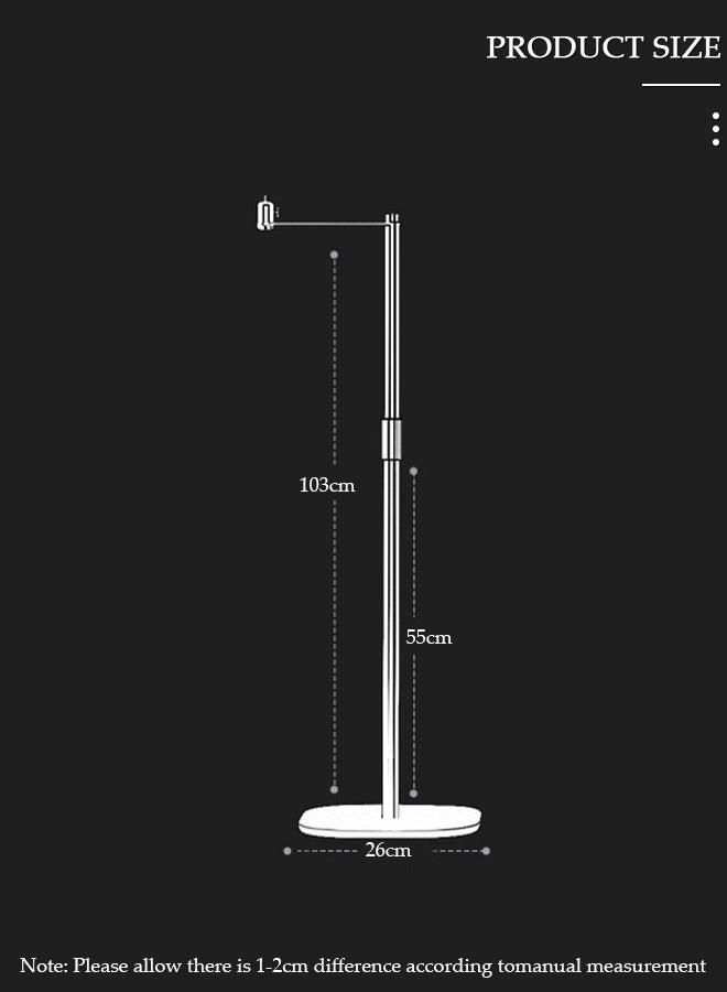 DUNISO Projector Stand for Floor, 360° Swivel Sofa Against Wall Hidden Stand, 55-103cm Height Adjustable, Mini Ceiling Wall Mount Projector Mount Bracket for Home Office Video Vlog DVR - Image 2