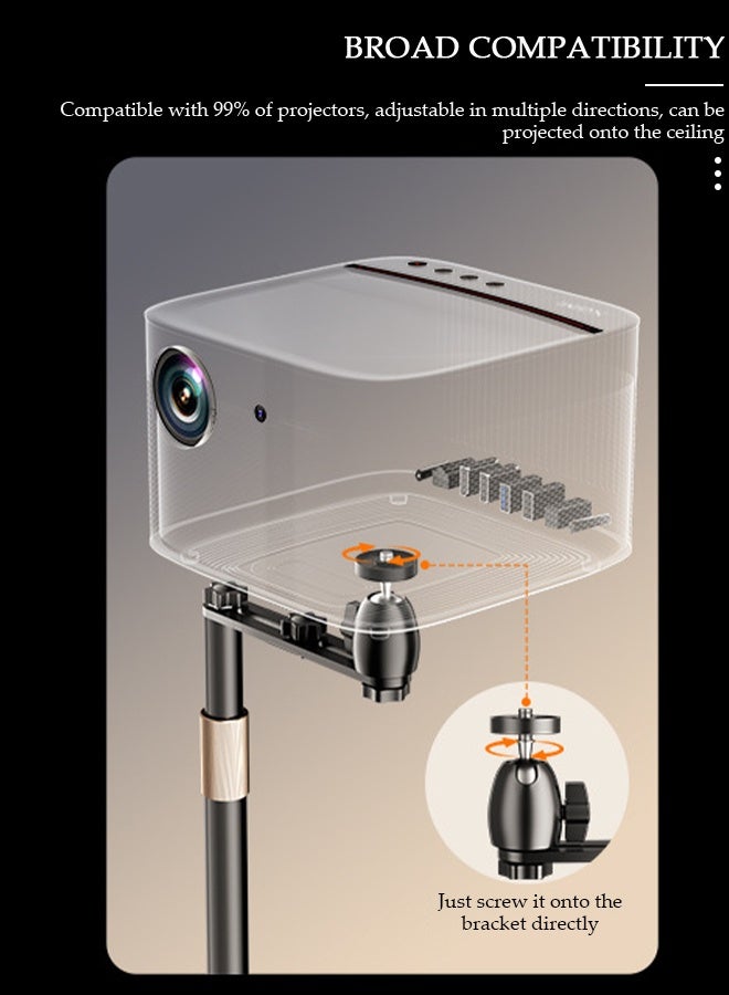 DUNISO Projector Stand for Floor, 360° Swivel Sofa Against Wall Hidden Stand, 55-103cm Height Adjustable, Mini Ceiling Wall Mount Projector Mount Bracket for Home Office Video Vlog DVR - Image 3