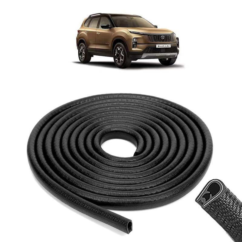 AOSIS - Tata Safari Car Door Edge Protector U-Shaped Rubber, Built-in Steel, 5 Meter - Image 1