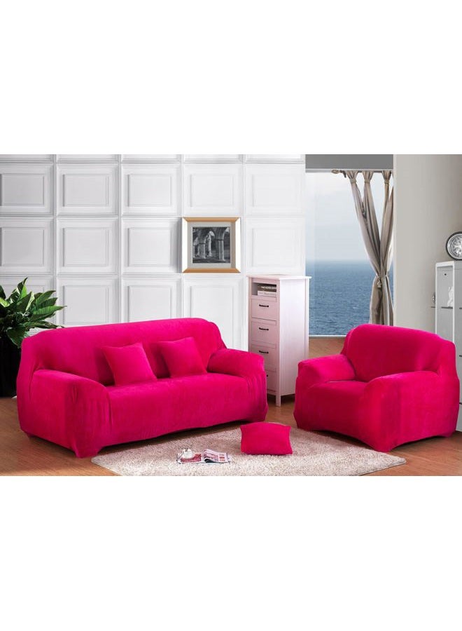 vctops 1-Piece Velvet Plush Stretch Loveseat Sofa Slipcover with Elastic Bottom Soft Fuzzy Fluffy Sofa Covers for 2 Cushion Couch Furniture Protector for Kids, Pet (Rose,Loveseat) - Image 2