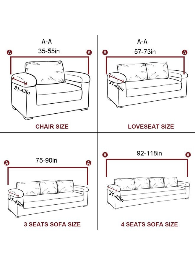 vctops 1-Piece Velvet Plush Stretch Loveseat Sofa Slipcover with Elastic Bottom Soft Fuzzy Fluffy Sofa Covers for 2 Cushion Couch Furniture Protector for Kids, Pet (Rose,Loveseat) - Image 4