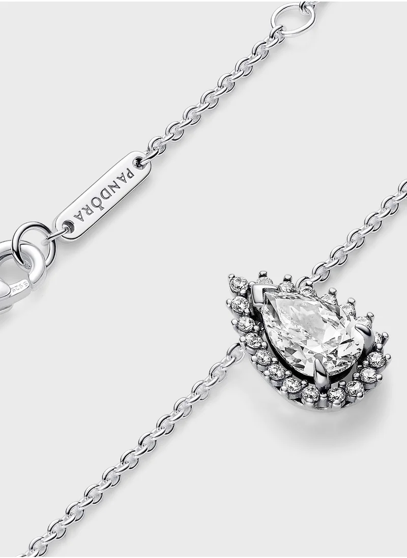 PANDORA Sparkling Pear Halo Collier Necklace