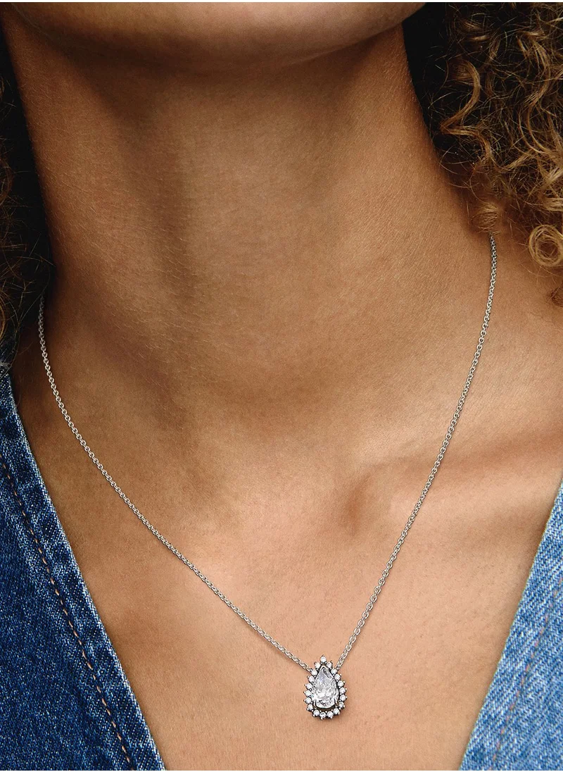 PANDORA Sparkling Pear Halo Collier Necklace