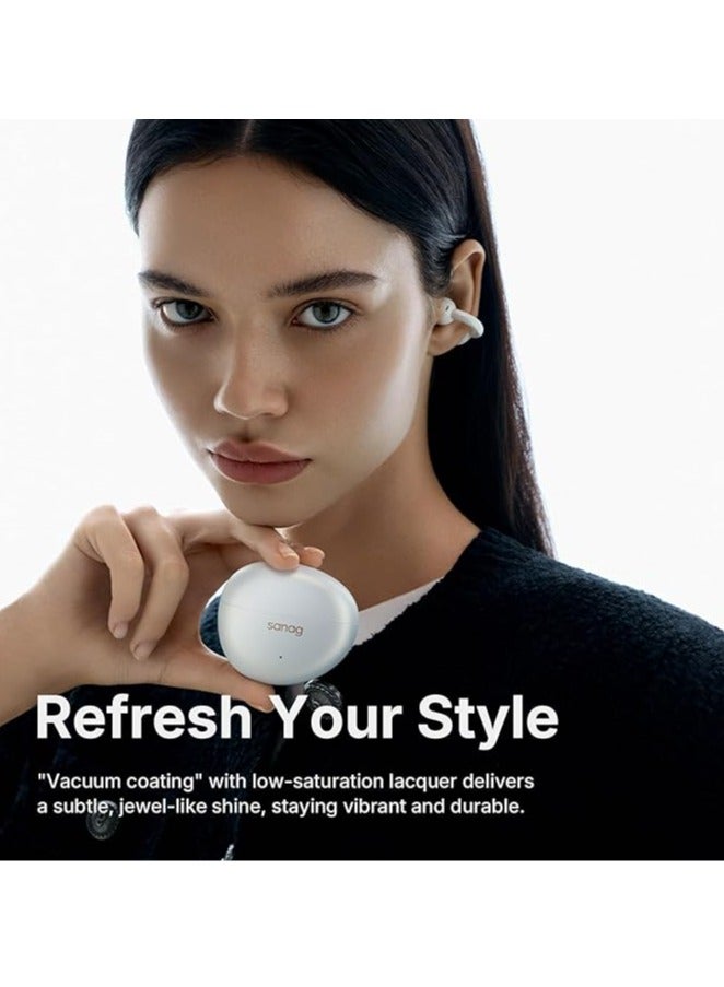 Sanag S7S AI Open Ear Free Clip-On Headphones, HiFi 20Hz Lossless Bass Earbuds, True Wireless Bluetooth Earphones with Microphone, IPX4 Waterproof Sports Running, Sleep Music Smart AI App (Rose Gold) - Image 3