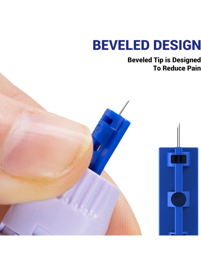 Glucometer Round Blood Lancet 100 Pieces,Round Lancet Needle,Vital Round Glucometer Lancets Glucometer (Blue)