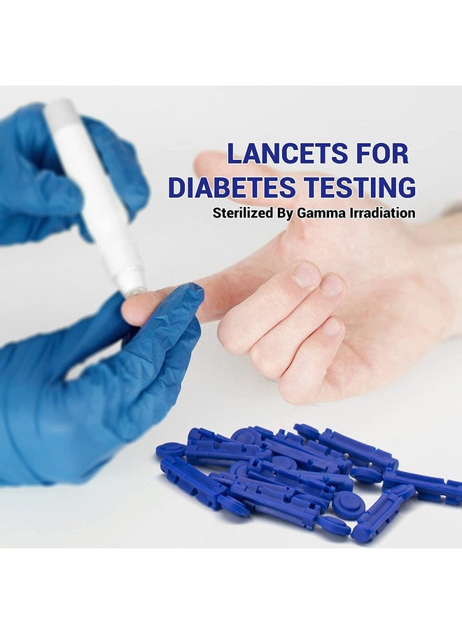 Glucometer Round Blood Lancet 100 Pieces,Round Lancet Needle,Vital Round Glucometer Lancets Glucometer (Blue)