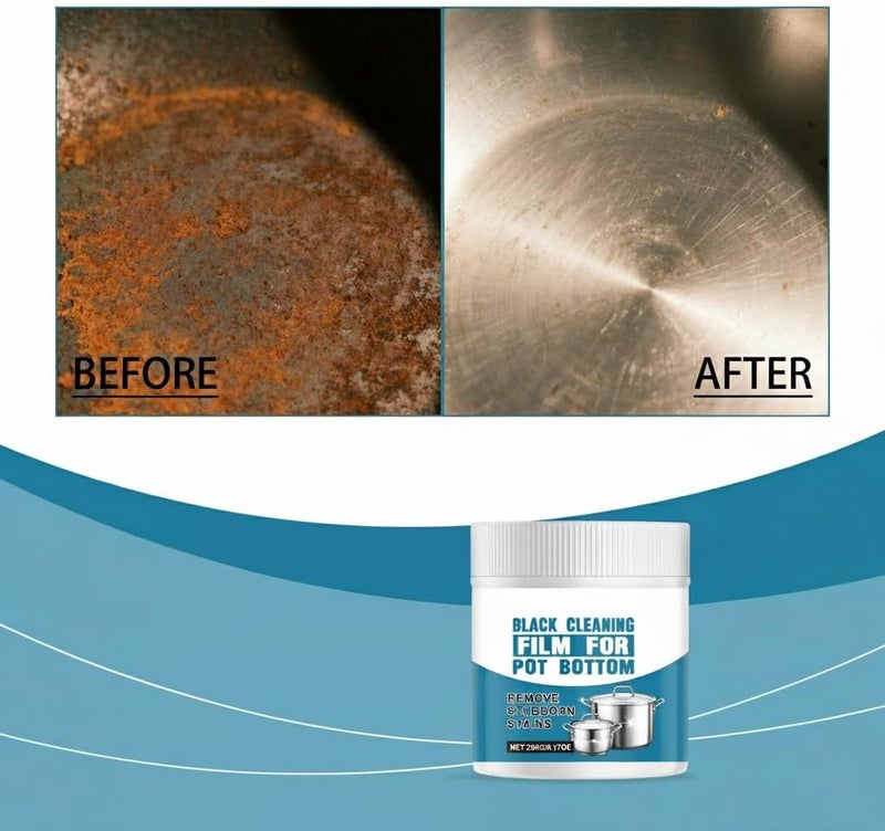 KASTWAVE Black Rust Remover for Pot Bottoms - Non-Toxic Cookware Cleaner for Stubborn Rust and Stains on Pots and Pans - Easy to Use Black Cleaning Pad for Household Pot Rust Removal - Image 1