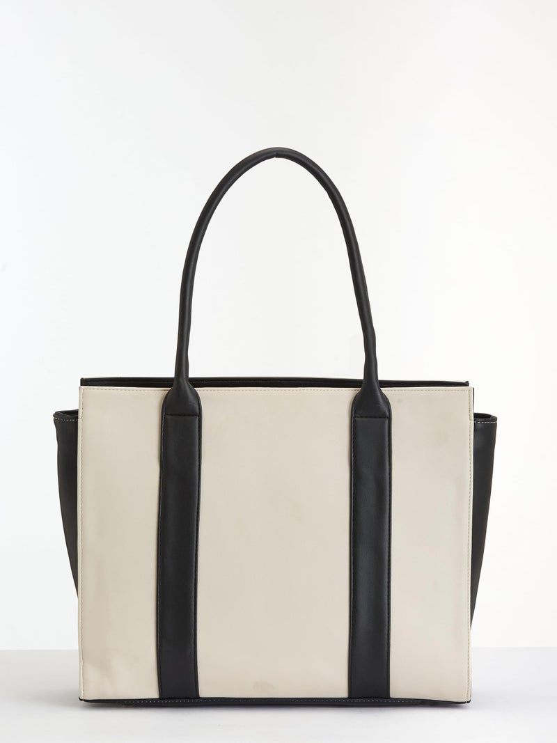 Fargo Amara Vegan Leather Tote Bag for Women | Laptop Compartment, RFID Pockets, YKK Zipper, Large Office Handbag | Shoulder Bag for College & Daily Use | Made in India (Ivory) - Image 5