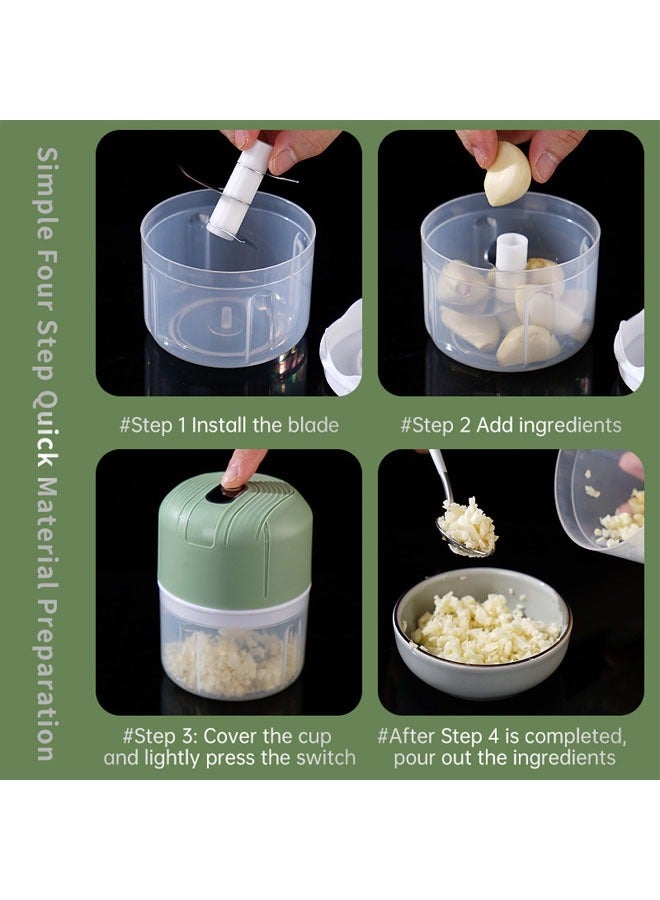 Electric Mini Garlic Crumbler Pulverizer Green 250ML  - Image 2