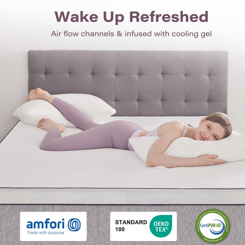 SOOSLEEPY Full Size Memory Foam Mattress Topper 3 Inch with Removable Soft Cover Ventilated Breathable Cooling Mattress Pad Portable Bed Topper for Back Pain and Pressure Relief, CertiPUR-US Certified - Image 3