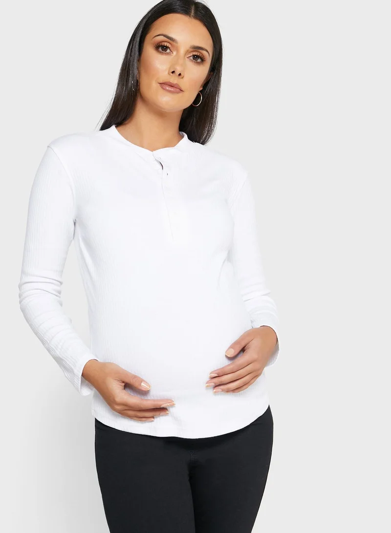 Missguided Maternity Button Detail Top