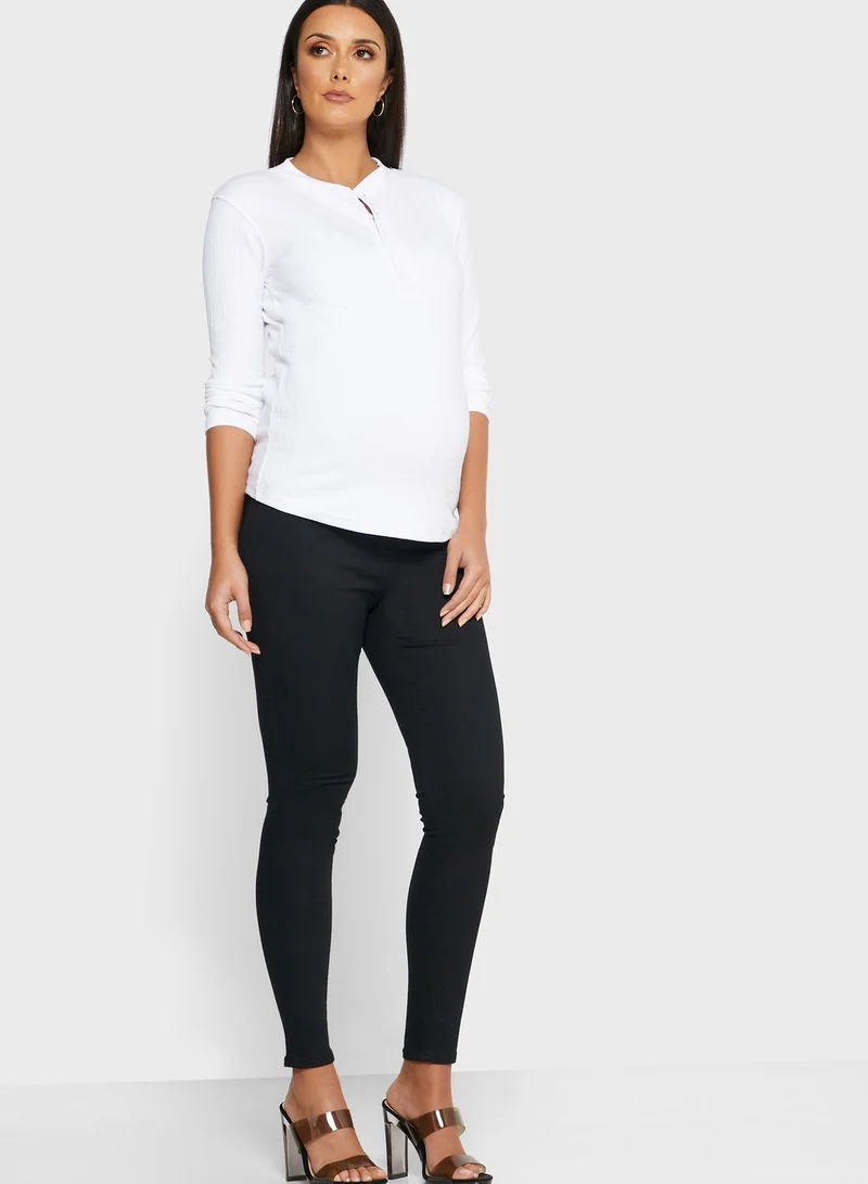 Missguided Maternity Button Detail Top