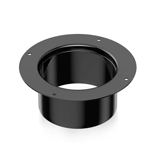 Hon&Guan 5 Inch Duct Connector, Plastic 5 Inch Dust Collection Fittings Duct Flange For Heating Cooling Ventilation System, Black. - Image 1