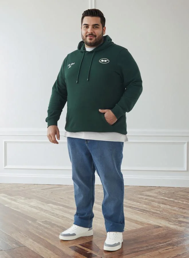 Splash FAV Men Plus Size Regular Fit New York Jets Print Cotton Hoodie