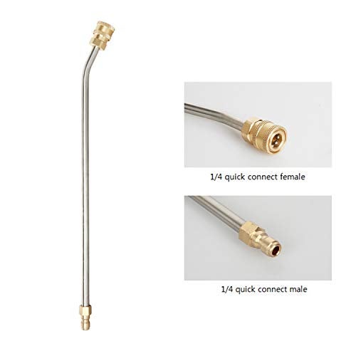 Sooprinse Washer Extension Gutter Cleaner Attachment Accessory,High Pressure Washer Gutter Rod for Lance/Wand 1/4 Inch Quick Connect,30 Degrees Curved Rod,14 inch - Image 3
