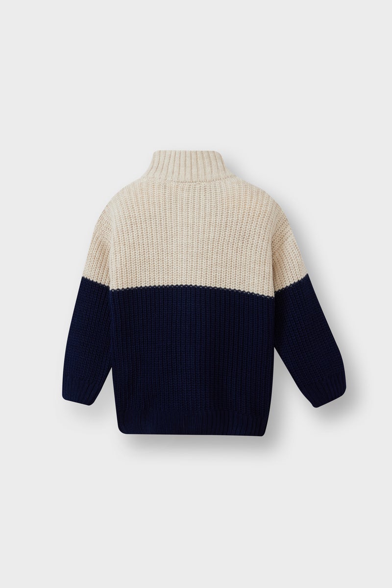 DeFacto Beige BabyBoy Baby Boy Color Block Zip-Up Knit Cardigan Casual - Image 3
