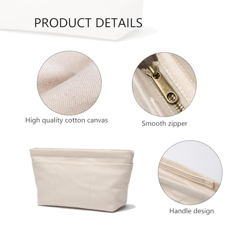 YONBEN Tote Purse Insert Handbag Organizer Shaper Handbag Liner Bag in Bag Divider Organizer Insert (L-With Zipper) - Image 3