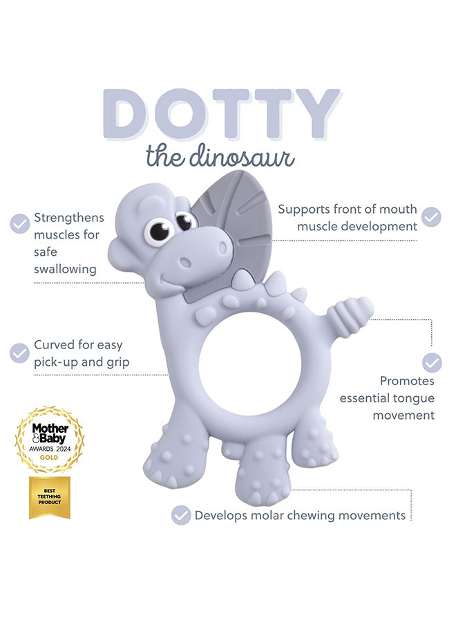 bibado - Dotty The Dinosaur™ Multi-Sensory Teether Designed To Strengthen And Develop Mouth Muscles Suitable For 3 Months And Above - Mist - Image 1