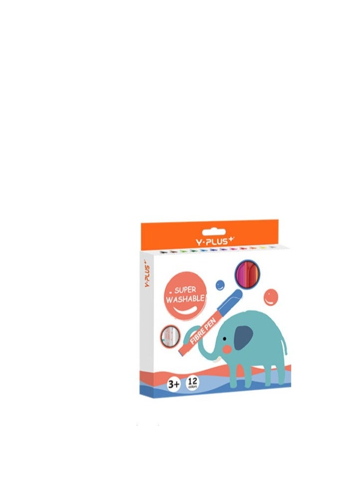 Y plus+ 12-Pieces Washable Jumbo Fibre Pen Multicolor - Image 2