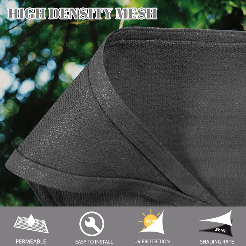 Cool Area Sun Shade Sail 12x16FT Rectangle Shade Canopy Outdoor Sunshade for Patio Backyard Garden, Dark Grey - Image 2