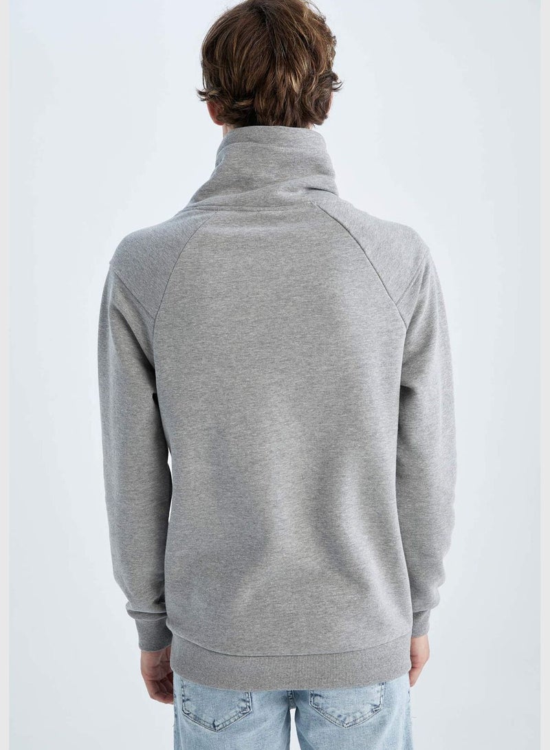DeFacto Man Slim Fit Hooded Long Sleeve Knitted Sweat Shirt  - Image 5