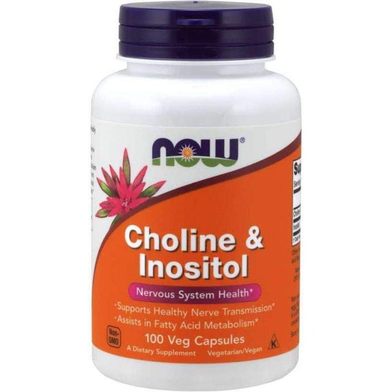 NOW Choline and Inositol 500mg 100 Capsules Pack of 2