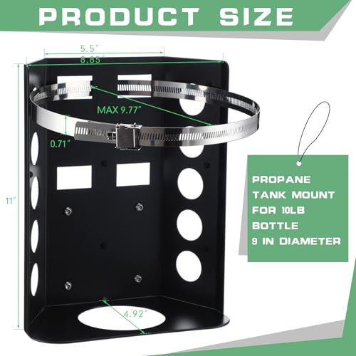 Hicarer حامل خزان البروبان هيسار 10 رطل مع حزام للسيارات والمقطورات والشاحنات والمركبات البرية والقوارب - Image 2