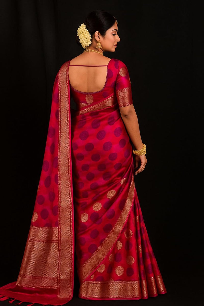 Yashika Women Banarasi Kanjivaram Silk Woven Saree Set with Blouse |saree for Women | Saree | New Sari | Latest Saree - Image 3