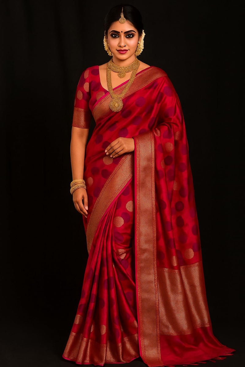 Yashika Women Banarasi Kanjivaram Silk Woven Saree Set with Blouse |saree for Women | Saree | New Sari | Latest Saree - Image 2