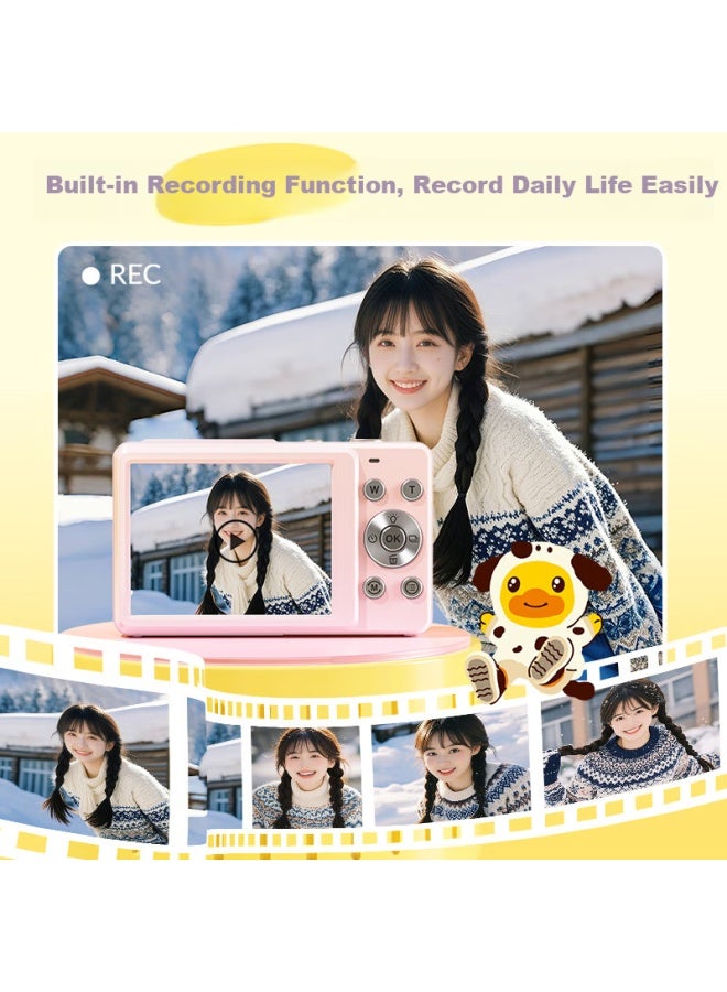 Caizu Student Digital Camera Entry-level Hd Travel Campus Card Machine Flat Ccd Camera Replaceable With Mobile Phone Children's Camera 64g White - Image 3