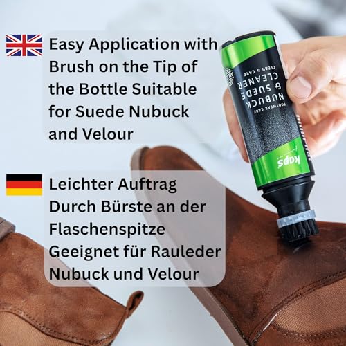 Kaps Nubuck & Suede Cleaner, Cleaner for Shoes, Bags and Boots Made From Nubuck & Suede, With Applicator Brush, Shampoo for all Colours, 75 ml / 2.53 fl oz, Transparent (Neutral), 75.00ml - Image 5