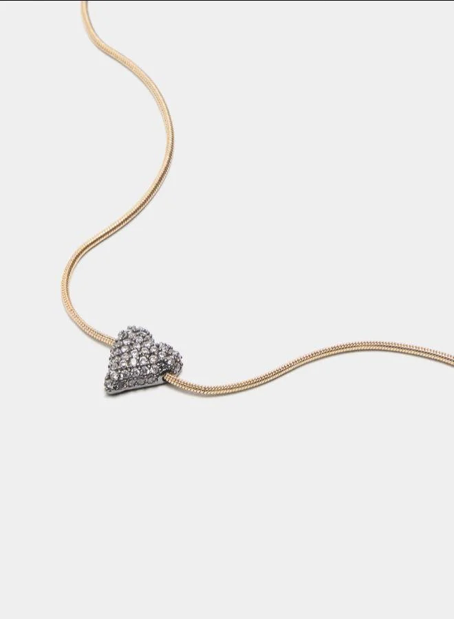 بارفوا قلادة القلب مع زركونيا