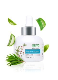 OZiva Phyto Cleanse Anti-Acne Face Serum (with Phyto Niacinamide, Tea Tree Oil, Aloe & Neem) for Acne Control and Acne Scar, Blemish Reduction (Phyto cleanse Serum, 30ml)  - Image 1