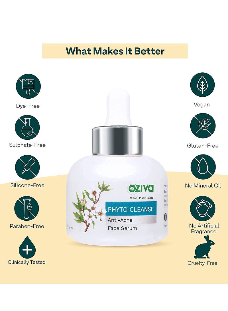أوزيفا مصل الوجه المضاد لحب الشباب من فايتو (مع النياسيناميد النباتي وزيت شجرة الشاي والصبار والنيم) للتحكم في حب الشباب وندبات حب الشباب وتقليل العيوب (مصل التنظيف النباتي، 30 مل) - Image 4